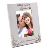 White Wooden 30th Anniversary Photo Frame Gift - ukgiftstoreonline